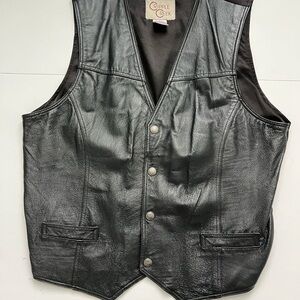 Cripple Creek Men's Black Leather Vest
